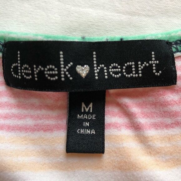 Derek Heart Tank Top White/Blue/Red/yellow stripe Medium. - Picture 3 of 7